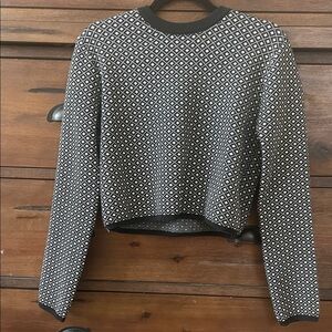 Lili Sidonio/Molly Bracken Black and White Geometric Patterned Blouse